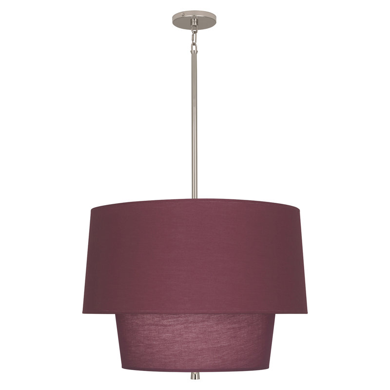 Decker 3 - Light Pendant, Polished Nickel, VIntage Wine
