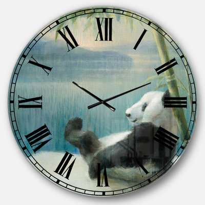 Panda Swigart après une longue journée - Horloge murale