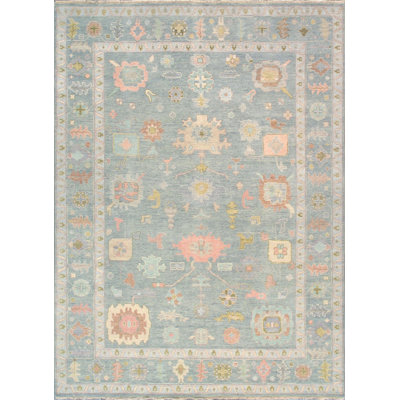 Oriental Area Rug in Light Blue