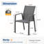 Ensemble de 4 chaises de patio empilables en aluminium entièrement assemblées avec filet Meslin respirant pour le confort et la durabilité à l'extérieur-1840439664