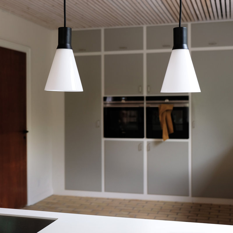 2 - Light Black/White Cone Pendant