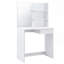 Modern White Dressing Table with Mirror, Drawer & Shelf, Large Make-Up Table