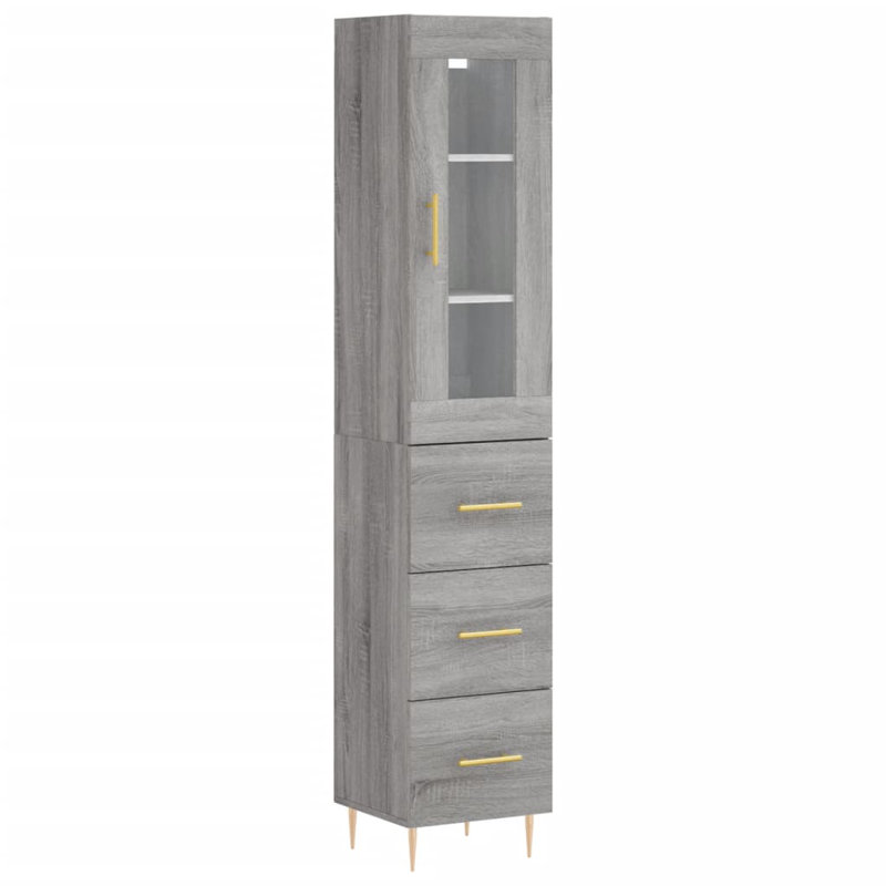 Jona Display Cabinet, Grey Sonoma