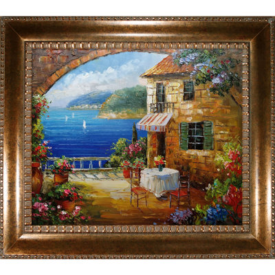 « café à côtier »-cadre photo, reproduction d’art sur toile