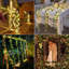 Guirlande de vigne solaire, guirlande de 100 lumières DEL 33 pi, guirlande de lierre artificielle à 8 modes, guirlande de lierre pour décoration de clôture de jardin