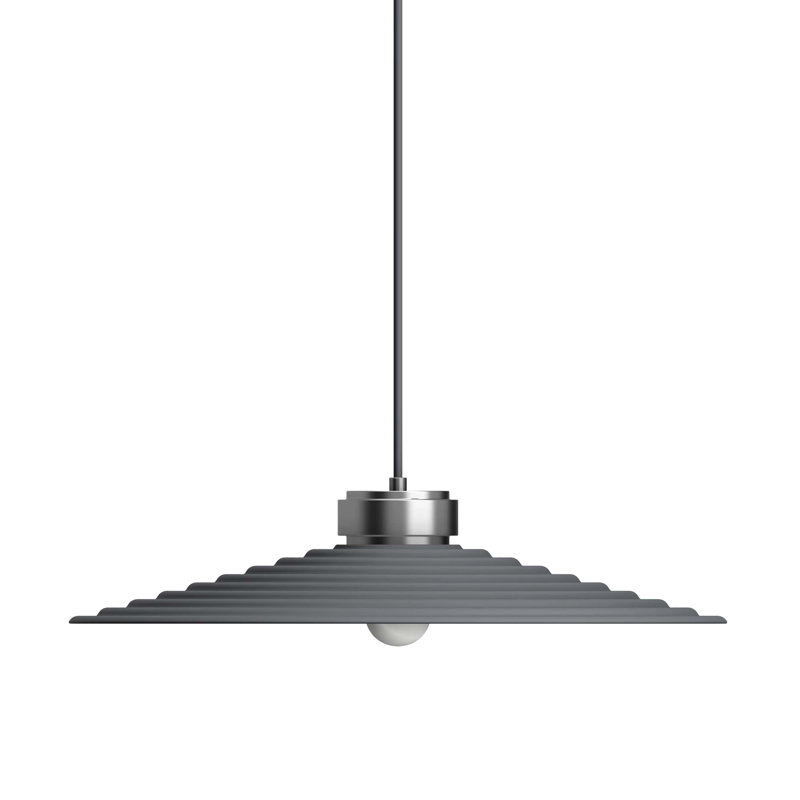 Sound 1 - Light Cone Pendant, 12cm H x 60cm W x 60cm D, Grey/Silver