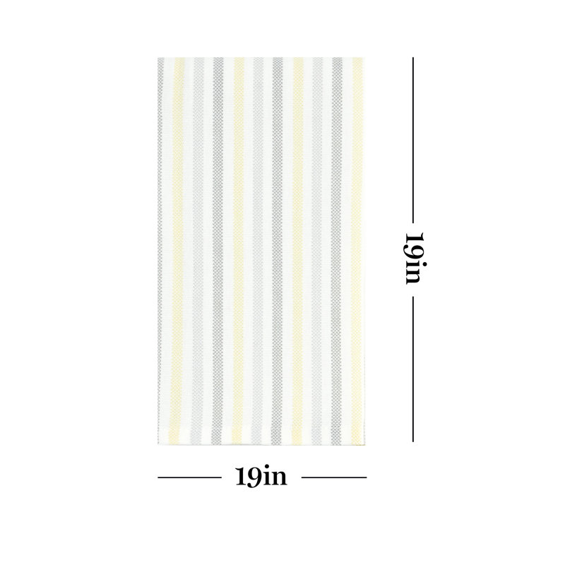 Serviette à rayures Martha Stewart, Gris / Jaune