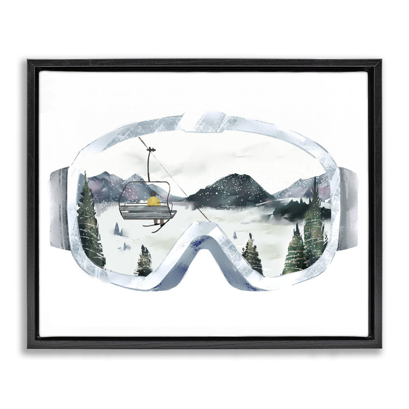 «Ski Mountain Reflection in Goggles Grain», art mural sur toile flottante par Ziwei Li, H 25 po x l 31 po