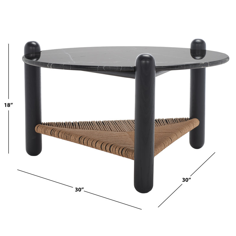 Trish Coffee Table, Black, Marble Black /Gray