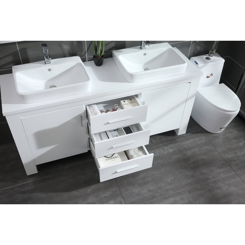 Ensemble de meuble-lavabo double 72 "avec miroir Cayden