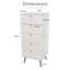 5 Drawer Narrow Chest, White Wax Finish