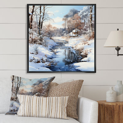 «Snow River Winter Scenery I», reproduction d'art sur toile