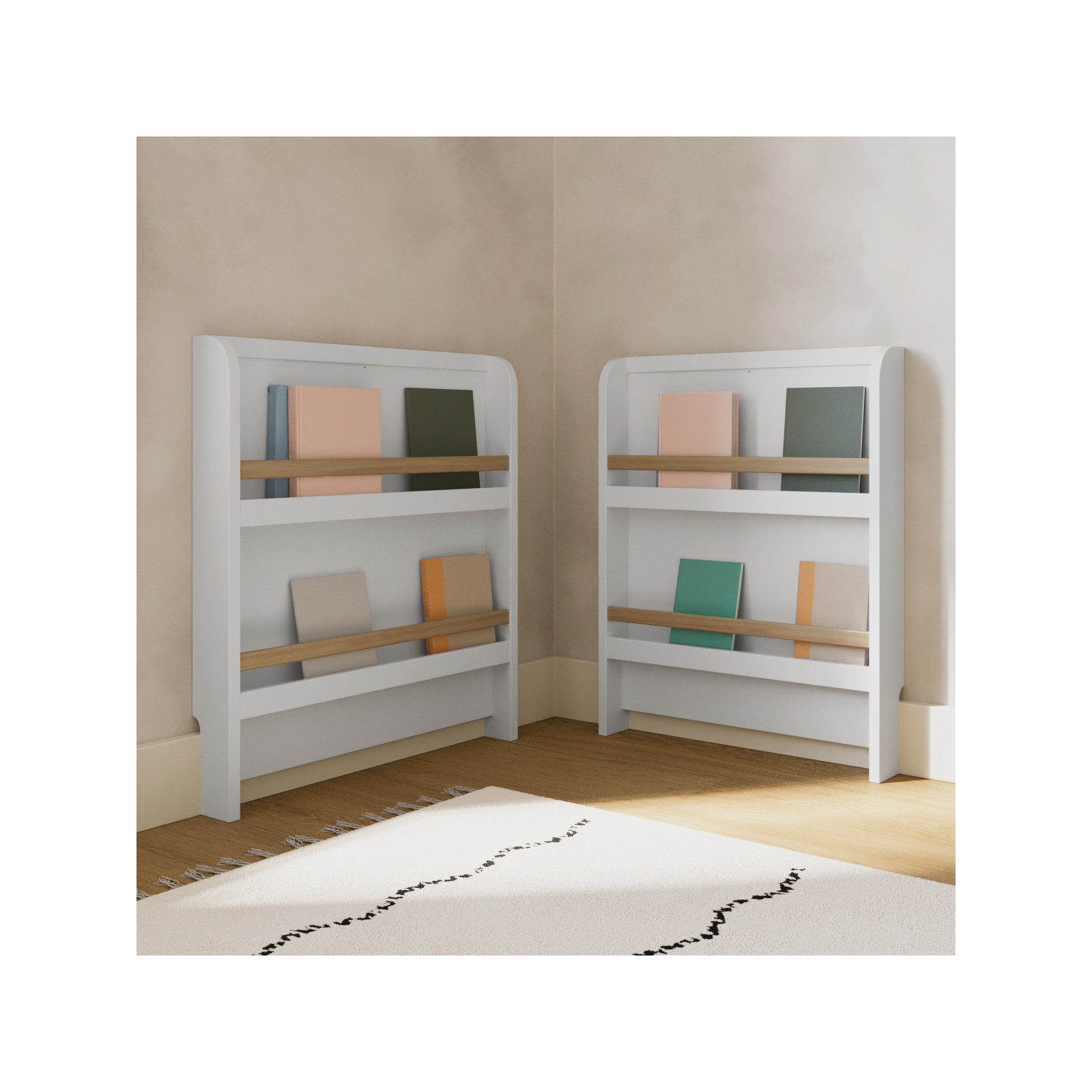 Read-With-Me 4-In-1 Convertible Crib With Drawer, White/Driftwood, Crib