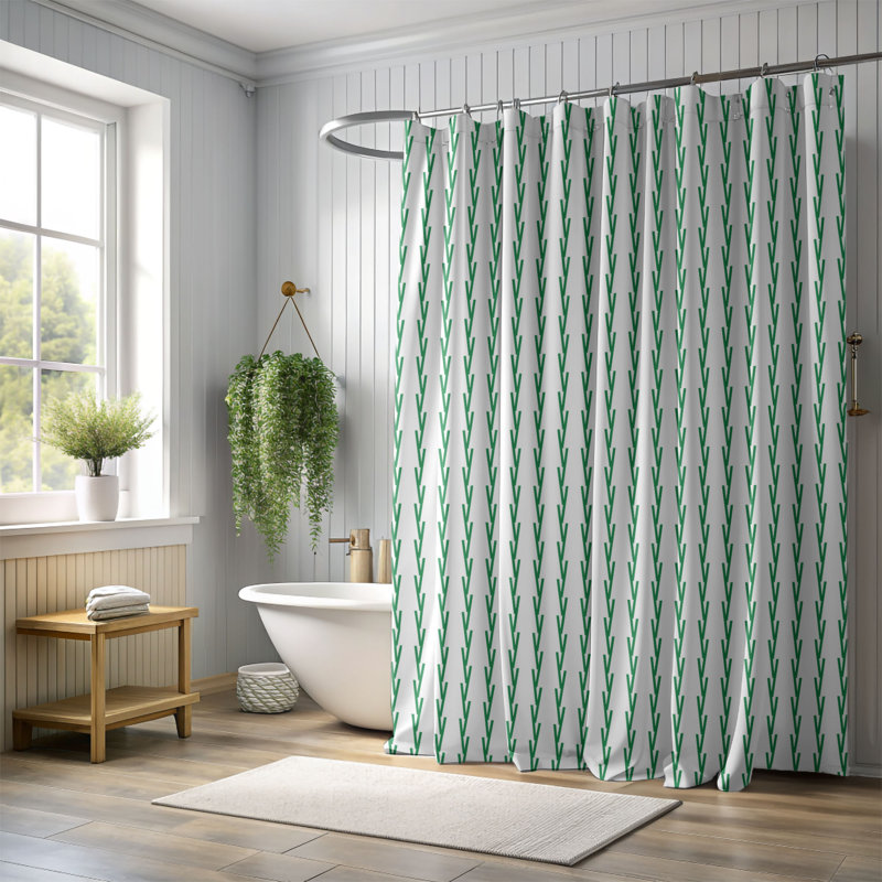 Green Plan - Premium Shower Curtain_0187, 74"H x 71"W