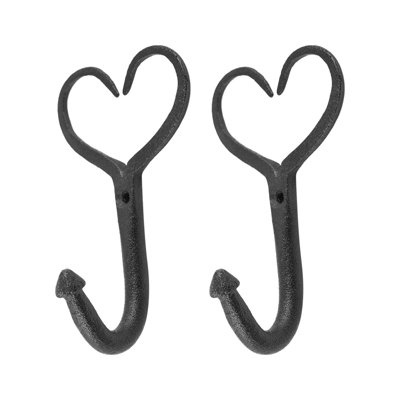 Wrought Iron Heart Wall Mounted Robe Hook
