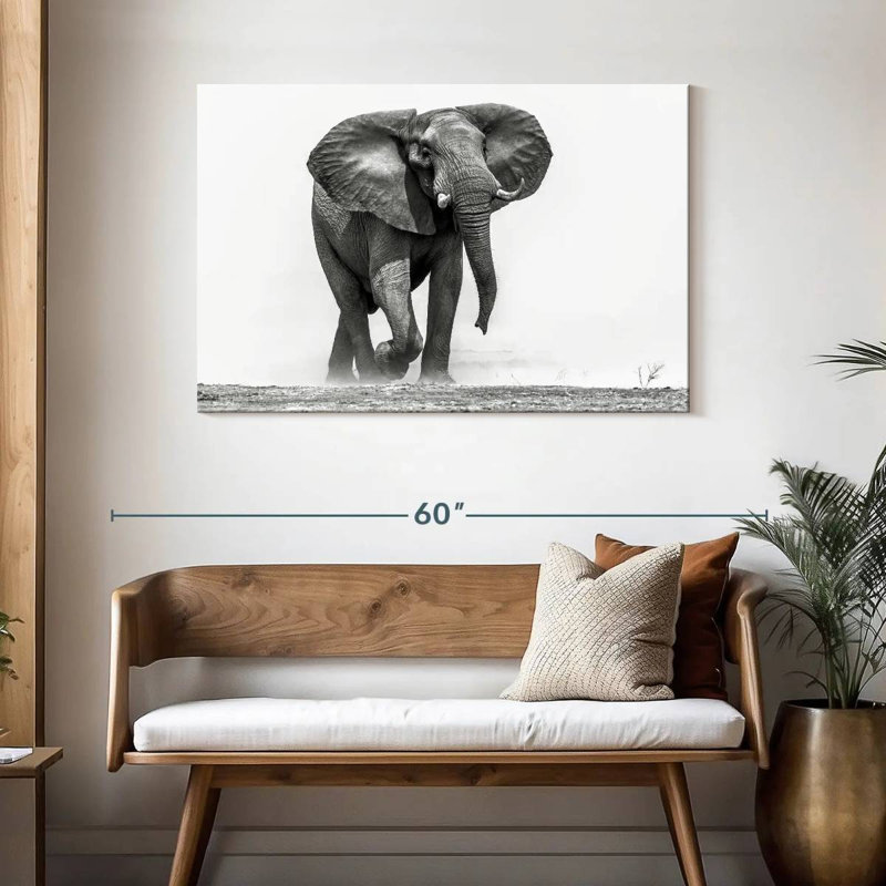 Éléphant d'Afrique marchant, H 30 po x l 45 po