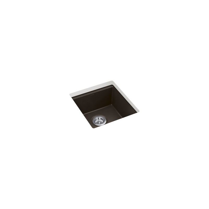 Billings Undermount Bar Sink With Accessories, White/Black