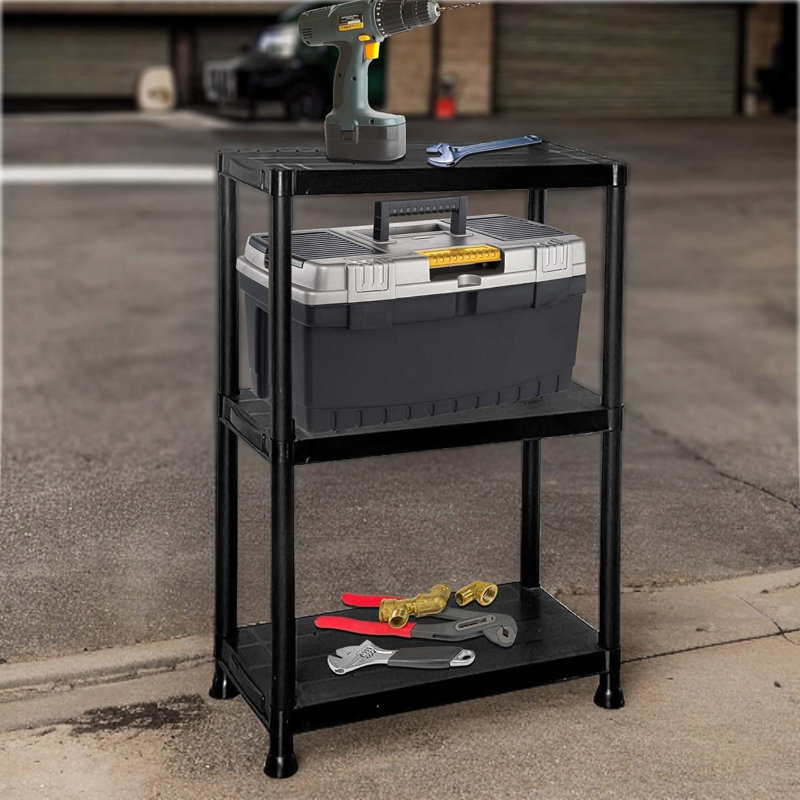MantraRaj 4 Tier Heavy Duty Black Storage Shelving Unit Garage Storage Shelf Racking Shelving Unit