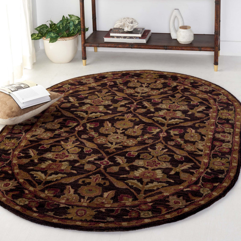 Tapis oriental en laine touffeté à la main Dunbar, Ovale 4 pi 6 po x 6 pi 6 po
