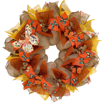 Burlap Butterfly Welcome Wreath Handmade