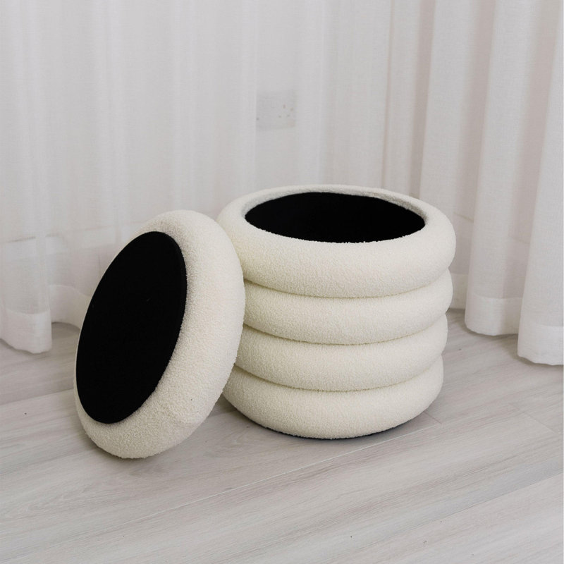 39cm Wide Pouf Ottoman with Storage