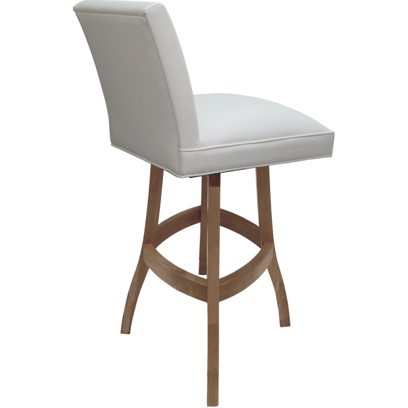 Swivel Wood Extra Tall Bar Stool On S-base, White, Counter Stool (26" Seat Height), Cream