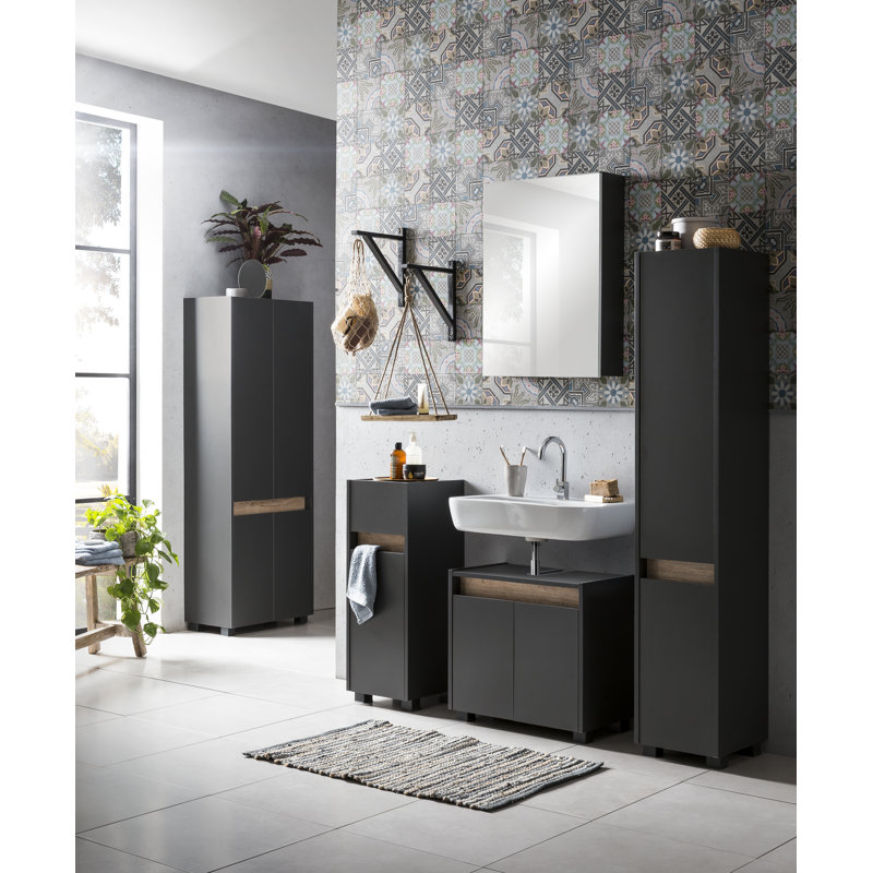 Cosmo 56.9cm Single Bathroom Vanity Base Only, Anthracite