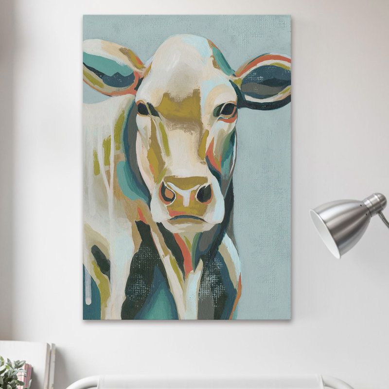 Colourful Cows III - Wrapped Canvas Print, 46 cm H x 30 cm W x 4 cm D