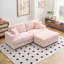 79.3''Modern Corduroy L-Shaped Sectional Sofa with Ottoman-107163536