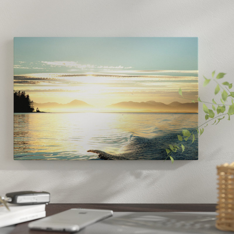 « seascape coucher de soleil, alaska, états-unis », reproduction de photo sur toile, H 12 po x l 18 po x P 1,5 po