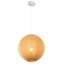 Suspension DEL Sia de 16 po à une lumière, style scandinave Japandi, en métal avec abat-jour globe côtelé en forme de cocon.-637972036
