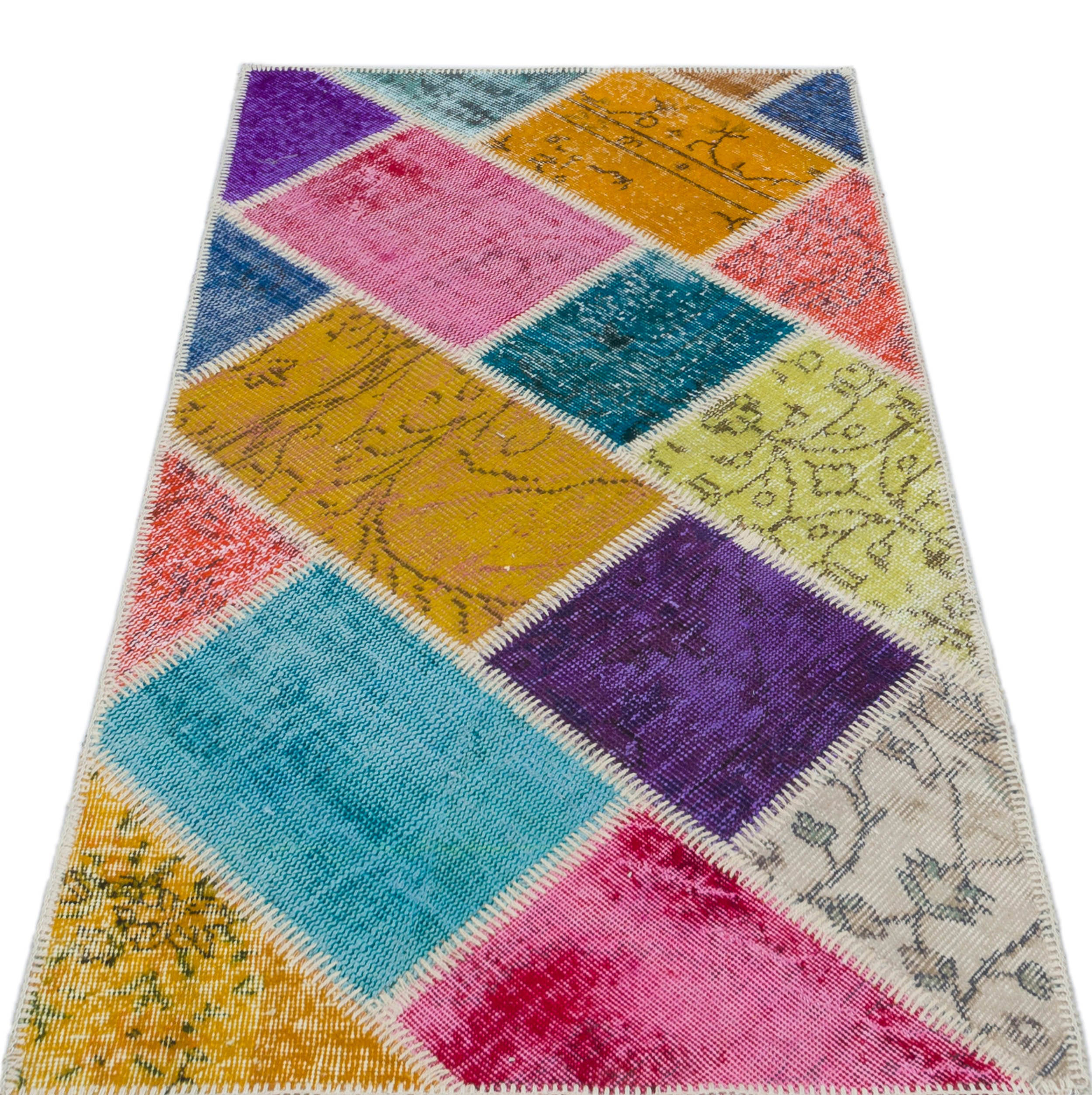 Lofy Beige Patchwork Wool Handmade Area Rug | Wayfair