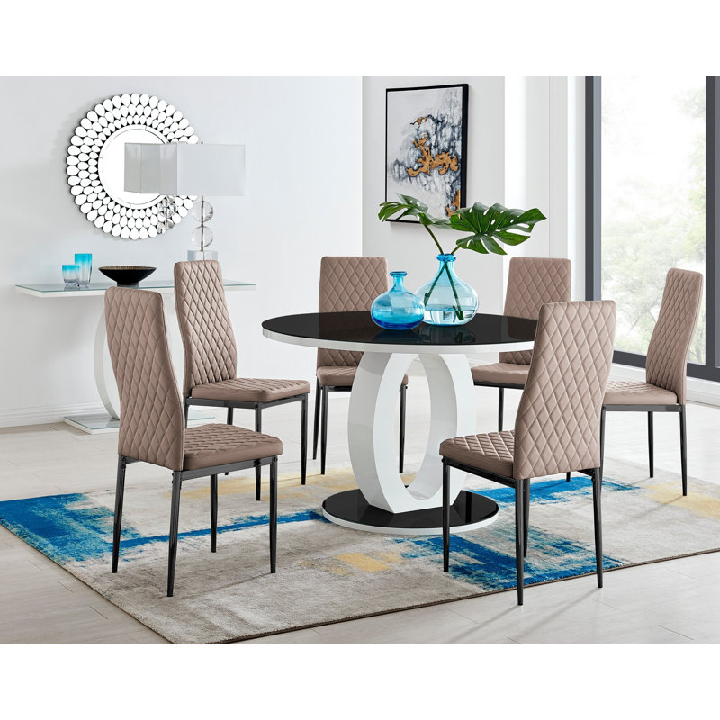 Scottsmoor 6 - Person Dining Set, Cappuccino, Grey