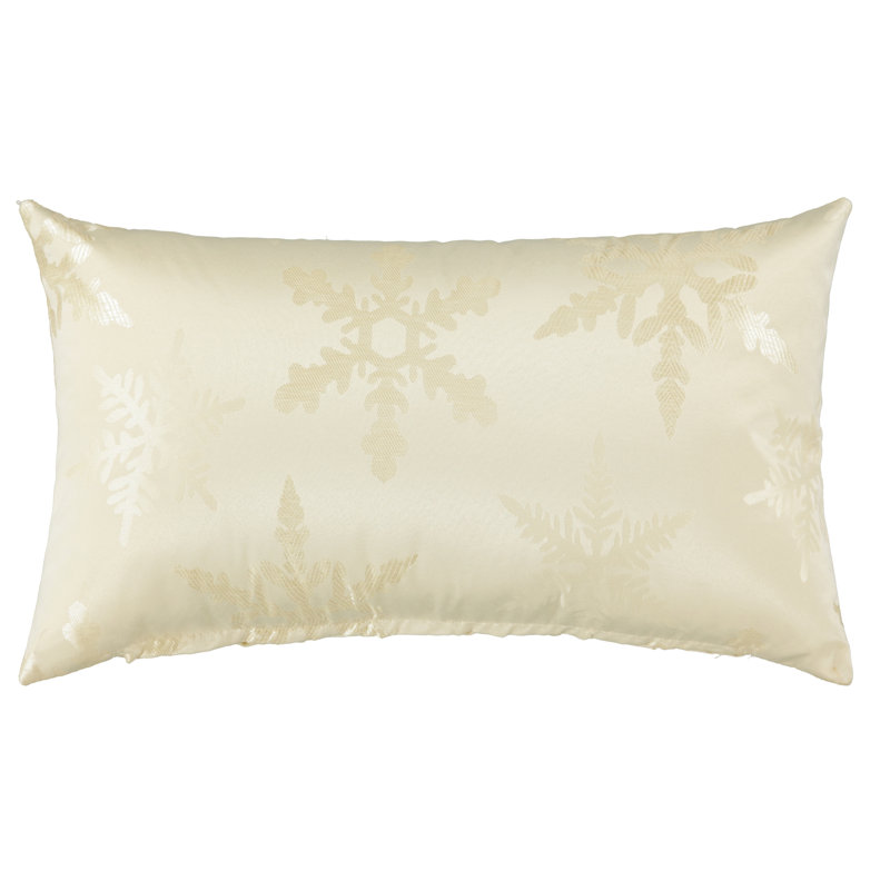 Housse de coussin rectangulaire Snowflake Jacquard, Crème