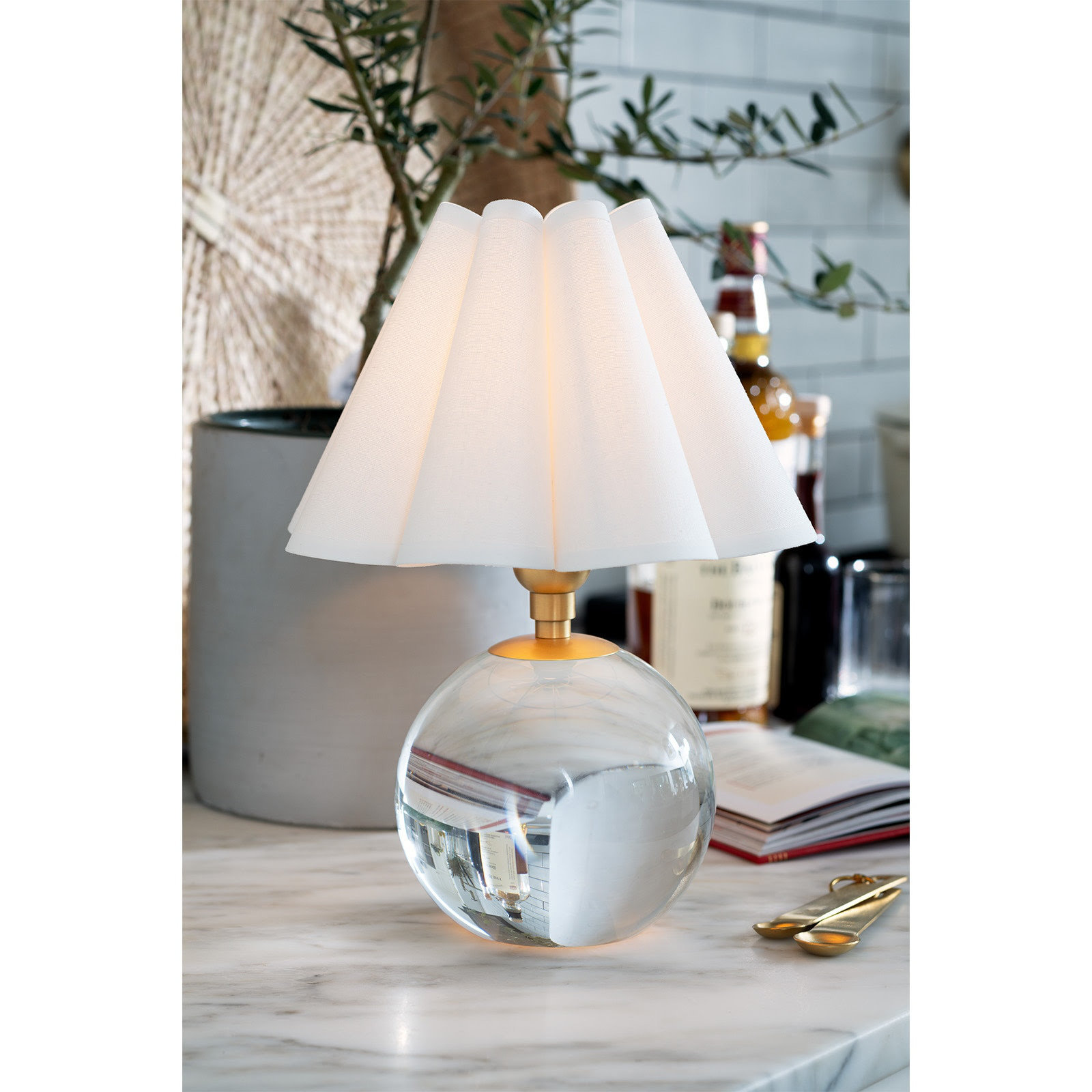 Regina Andrew Giorgio Crystal Table Lamp, Gold, White