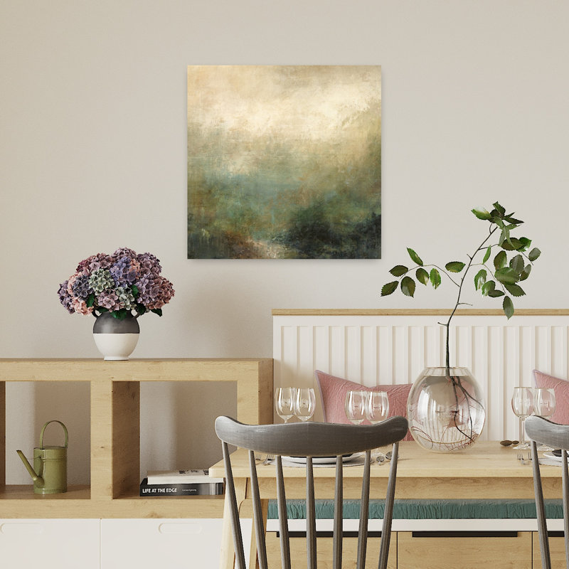 Forêt, paysage contemporain, art naturel, H 18 po x l 18 po