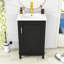 Meuble-lavabo simple autoportant en bois Marsallo avec lavabo en céramique et porte à fermeture en douceur-632743154