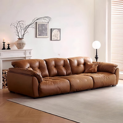 Retro Wind Oil Wax Leather Sofa