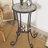 Patio Side Table With Shelf,Brown+Black