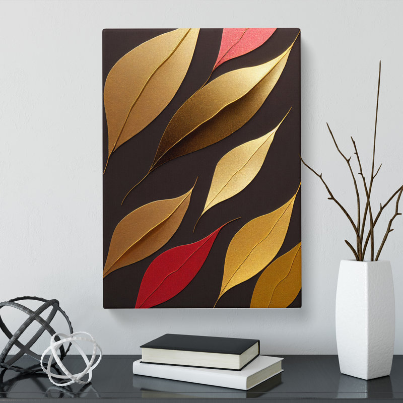CAN-V0523-1099X Gold Leaf - Wrapped Canvas Print, 76cm H x 50cm W x 3cm D