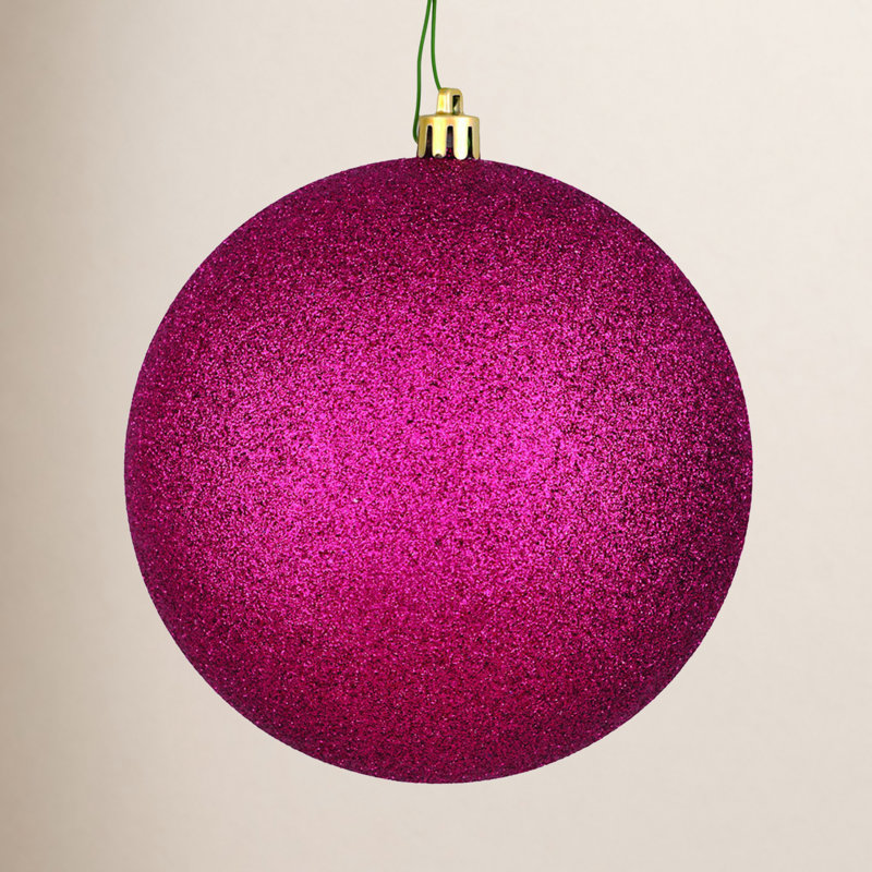 Shatterproof Bauble, 10" H x 10" W x 10" D, Berry Red Glitter