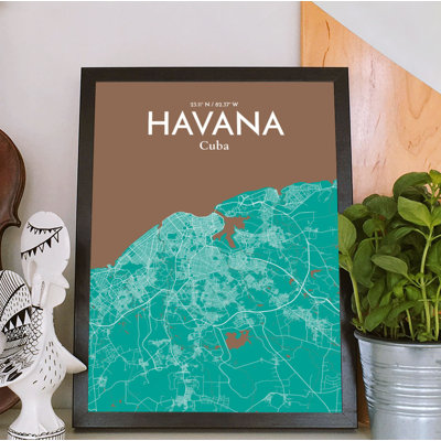 Havana City Map - No Frame Print
