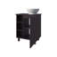 Meuble-lavabo de salle de bain avec 8 tablettes de rangement et une seule porte, finition pour une ambiance chaleureuse et élégante, 4 piliers aux pieds-815029228