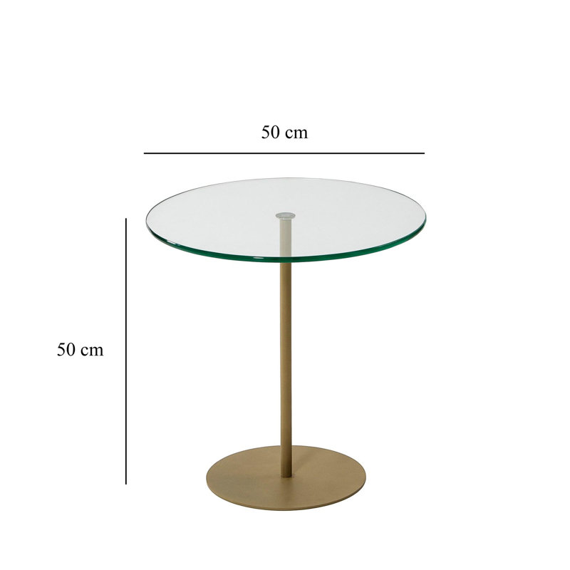 Siyan End Table, Transparent, Gold