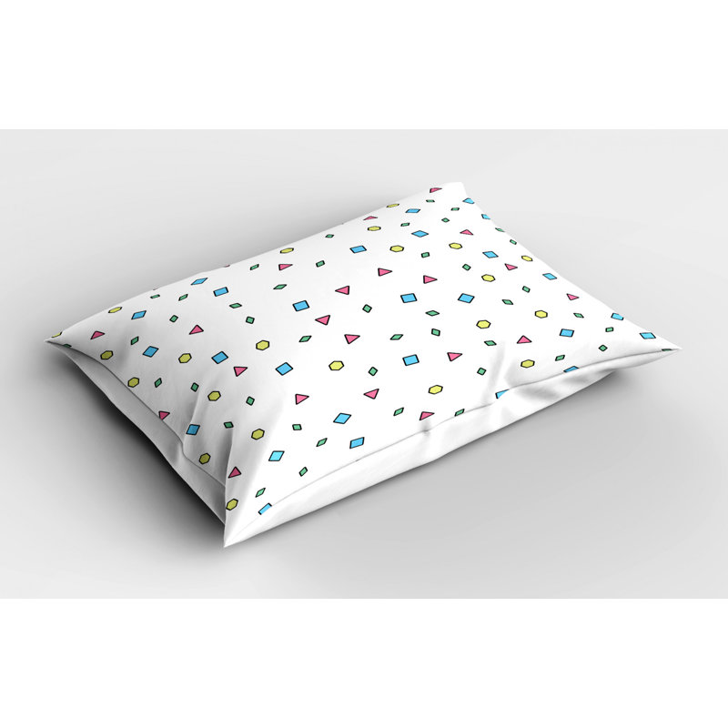 Blue/Pink/Yellow Polyester Microfiber Piece Sham, Twin