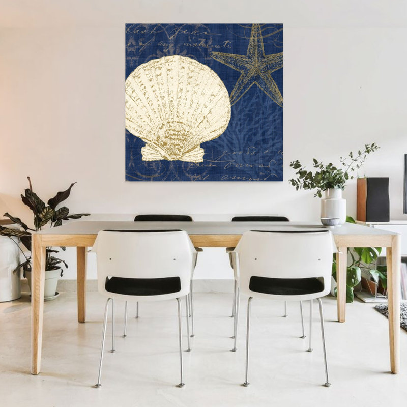 Coastal Moonlight II bleu sarcelle abstrait étoile de mer, art côtier, H 36 po x l 36 po