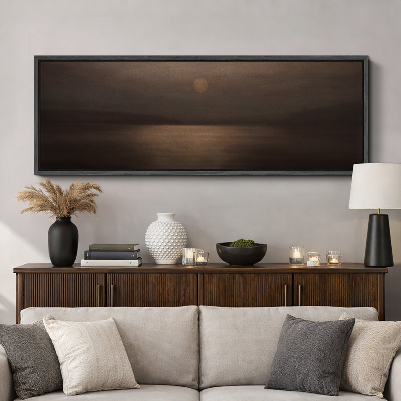 Impression sur toile Shine, H 20 po x l 60 po, Impression encadrée flottante sans passe-partout, Noir, noir, noir, noir