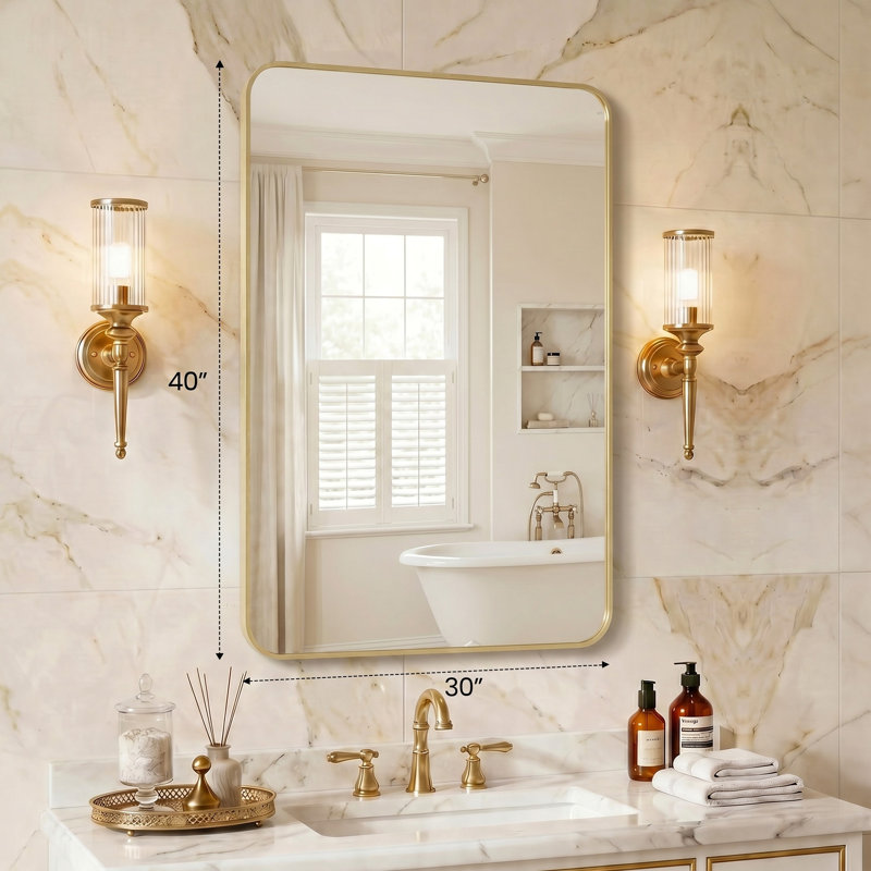 Miroir de salle de bain, 30''×40'', Doré