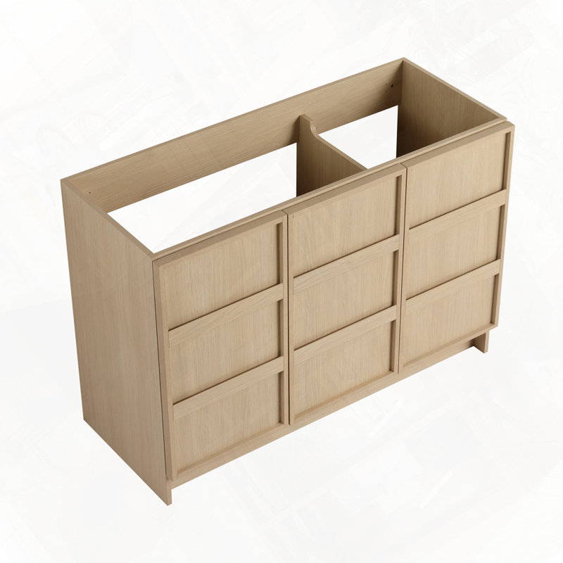 Meuble-lavabo autoportant avec 3 portes d'armoire à fermeture douce