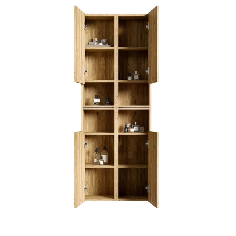 Ensemble d'armoire latérale flottante pour salle de bain 4 pièces, armoire de rangement murale pour petit espace